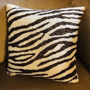Zebra print beaded pillows